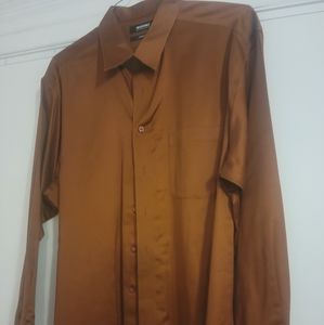 Murano Size L Bronze Long Sleeve  Dress Shirt